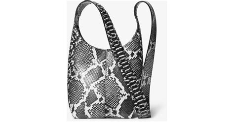 michael kors ostrich embossed leather purse|Dede Mini Python Embossed Leather Hobo Bag .